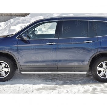 19 999 р. Пороги труба d63 SLITKOFF (вариант №3)  Honda Pilot  YF6 (2016-2019) дорестайлинг  с доставкой в г. Кемерово. Увеличить фотографию 2