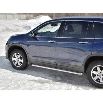 19 999 р. Пороги труба d63 SLITKOFF (вариант №3)  Honda Pilot  YF6 (2016-2019) дорестайлинг  с доставкой в г. Кемерово. Увеличить фотографию 3