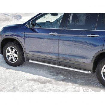 19 999 р. Пороги труба d63 SLITKOFF (вариант №3)  Honda Pilot  YF6 (2016-2019) дорестайлинг  с доставкой в г. Кемерово. Увеличить фотографию 4