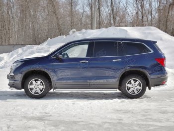 Пороги труба d63 SLITKOFF (вариант №3) Honda Pilot  YF6 (2016-2019) дорестайлинг