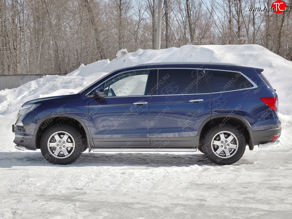 19 999 р. Пороги труба d63 SLITKOFF (вариант №3)  Honda Pilot  YF6 (2016-2019) дорестайлинг  с доставкой в г. Кемерово