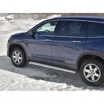 35 549 р. Пороги труба d42 с листом SLITKOFF (вариант №)  Honda Pilot  YF6 (2016-2019) дорестайлинг  с доставкой в г. Кемерово. Увеличить фотографию 3