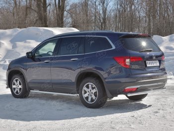 18 999 р. Защита заднего бампера (Ø63 мм, нержавейка) SLITKOFF Honda Pilot YF6 дорестайлинг (2016-2019)  с доставкой в г. Кемерово. Увеличить фотографию 2