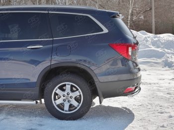18 999 р. Защита заднего бампера (Ø63 мм, нержавейка) SLITKOFF Honda Pilot YF6 дорестайлинг (2016-2019)  с доставкой в г. Кемерово. Увеличить фотографию 3