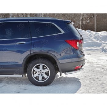 18 499 р. Защита заднего бампера (Ø63 мм уголки, нержавейка) SLITKOFF  Honda Pilot  YF6 (2016-2019) дорестайлинг  с доставкой в г. Кемерово. Увеличить фотографию 3