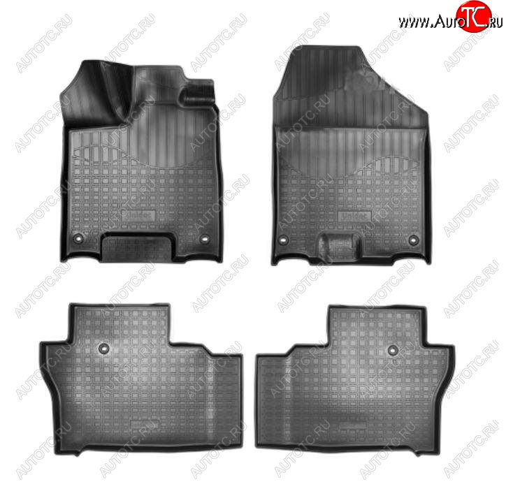 3 299 р. Коврики салонные Noplast Honda Pilot YF6 рестайлинг (2018-2021) (Черный)  с доставкой в г. Кемерово