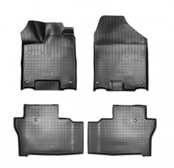 Коврики салонные Noplast Honda Pilot YF6 рестайлинг (2018-2021) (Бежевый)