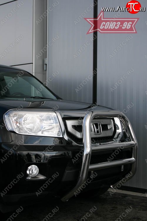 19 169 р. Защита переднего бампера Souz-96 (d76) Honda Pilot YF4 дорестайлинг (2008-2011)  с доставкой в г. Кемерово