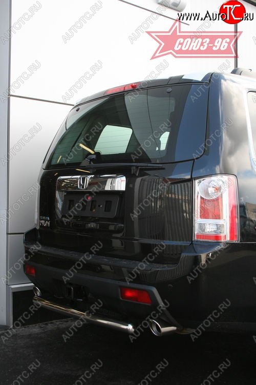 9 764 р. Защита заднего бампера Souz-96 (d60) Honda Pilot YF4 дорестайлинг (2008-2011)  с доставкой в г. Кемерово