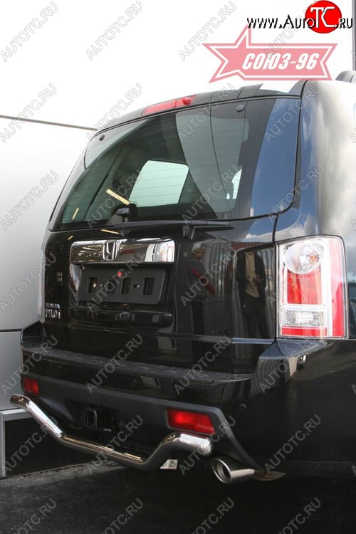11 924 р. Защита заднего бампера Souz-96 (d60) Honda Pilot YF4 дорестайлинг (2008-2011)  с доставкой в г. Кемерово