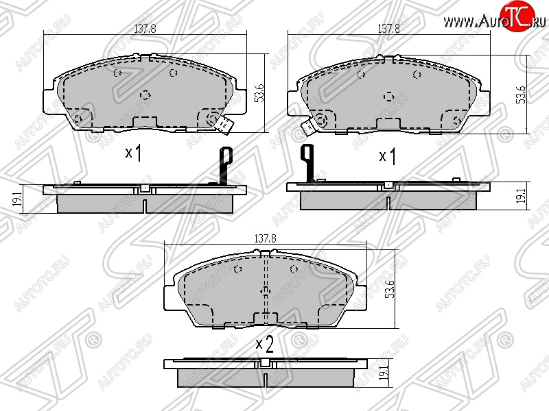 1 169 р. Колодки тормозные SAT (передние)  Honda Accord  6 CF (1997-2000) седан дорестайлинг  с доставкой в г. Кемерово