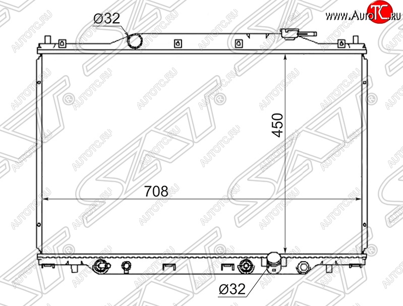 7 599 р. Радиатор двигателя SAT (пластинчатый, RF3-8, МКПП/АКПП)  Honda StepWagon  RF3,RF4 (2001-2005) минивэн дорестайлинг, минивэн рестайлинг  с доставкой в г. Кемерово