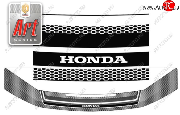 2 479 р. Дефлектор капота RK CA-Plastic  Honda StepWagon  RK (2009-2012) минивэн дорестайлинг (Серия Art графит)  с доставкой в г. Кемерово