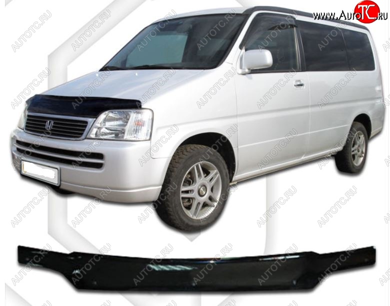 2 079 р. Дефлектор капота (RF1, RF2) CA-Plastic  Honda StepWagon  RF1,RF2 (1996-2001) минивэн дорестайлинг, минивэн рестайлинг (Classic черный, Без надписи)  с доставкой в г. Кемерово