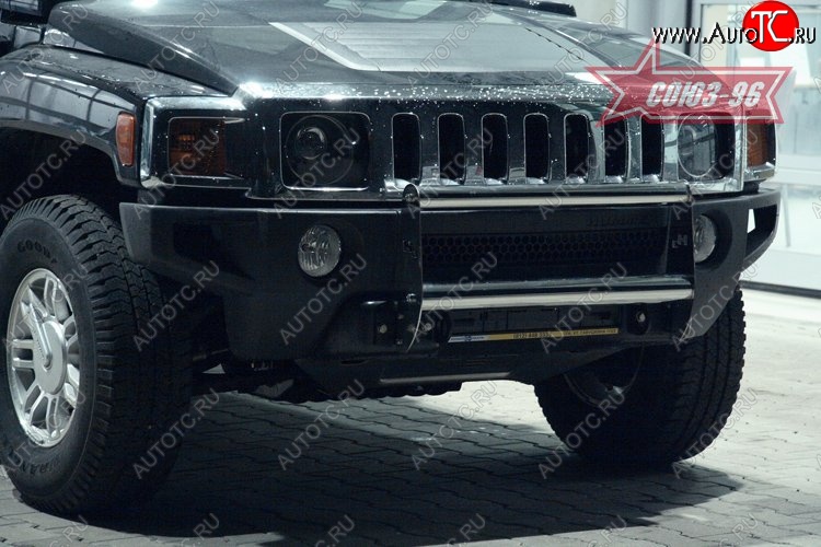 23 939 р. Защита переднего бампера из профильной трубы Souz-96 (d60x76) HUMMER H3 (2005-2010)  с доставкой в г. Кемерово