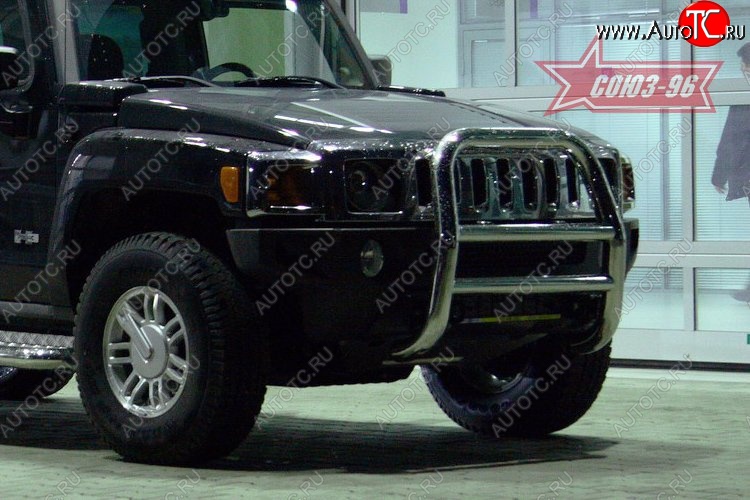 19 439 р. Защита переднего бампера Souz-96 (d76) HUMMER H3 (2005-2010)  с доставкой в г. Кемерово