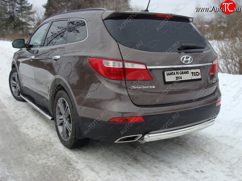 15 899 р. Защита заднего бампера (овальная) ТСС (нержавейка d 75х42 мм)  Hyundai Grand Santa Fe  1 DM (2013-2016) дорестайлинг  с доставкой в г. Кемерово