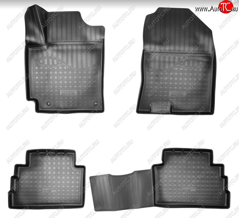 2 499 р. Коврики салонные Noplast (3D)  Hyundai Kona  OS (2017-2021) дорестайлинг (Черные)  с доставкой в г. Кемерово