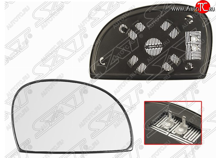 679 р. Правое полотно зеркала SAT (сферическое с обогревом) Hyundai Accent 2 LC седан дорестайлинг (ТагАЗ) (1999-2012)  с доставкой в г. Кемерово