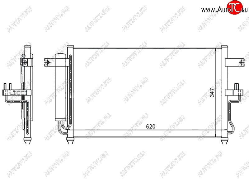 4 499 р. Радиатор кондиционера SAT Hyundai Accent седан ТагАЗ (2001-2012)  с доставкой в г. Кемерово