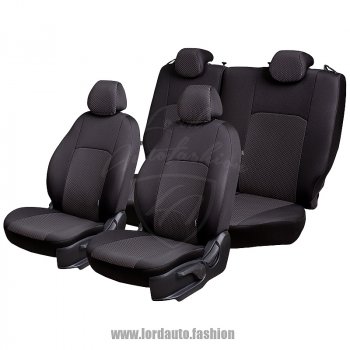 4 249 р. Чехлы для сидений Lord Autofashion Дублин (жаккард) Hyundai Accent 2 LC седан дорестайлинг (ТагАЗ) (1999-2012) (Черный, вставка Сеул серый)  с доставкой в г. Кемерово. Увеличить фотографию 2