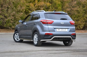 22 349 р. Защита порогов вогнутая из трубы Ø63 Petroil Tuning  Hyundai Creta  GS (2015-2021) дорестайлинг, рестайлинг (Нержавеющая полированная сталь)  с доставкой в г. Кемерово. Увеличить фотографию 2