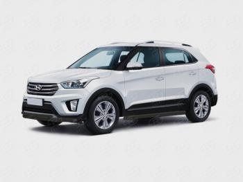 Защита переднего бампера (Ø63 и 42 мм) SLITKOFF Hyundai Creta GS рестайлинг (2019-2021) ()