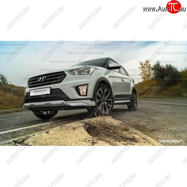 8 599 р. Накладка переднего бампера TopKontur Design Hyundai Creta GS дорестайлинг (2015-2019) (Неокрашенная)  с доставкой в г. Кемерово