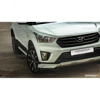 8 599 р. Накладка переднего бампера TopKontur Design Hyundai Creta GS дорестайлинг (2015-2019) (Неокрашенная)  с доставкой в г. Кемерово. Увеличить фотографию 2
