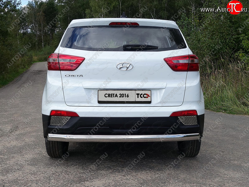 18 999 р. Защита заднего бампера (овальная) ТСС (нержавейка d75х42 мм)  Hyundai Creta  GS (2015-2021) дорестайлинг, рестайлинг  с доставкой в г. Кемерово