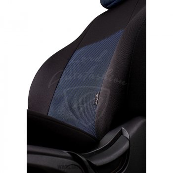 5 999 р. Чехлы для сидений Lord Autofashion Дублин (жаккард, спинка 60/40, 2 Г-образных подголовника) Hyundai Creta GS дорестайлинг (2015-2019) (Черный, вставка Ёж Синий)  с доставкой в г. Кемерово. Увеличить фотографию 3