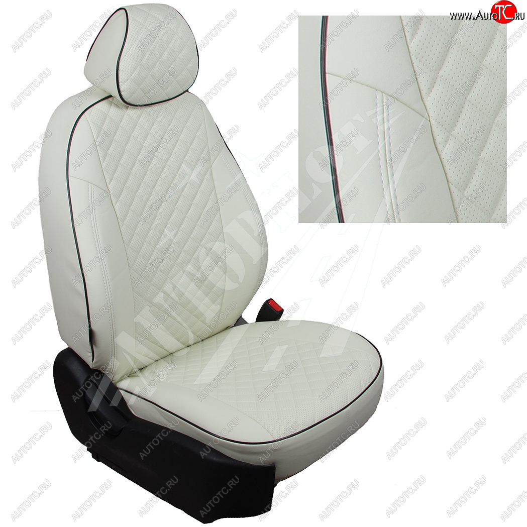 14 249 р. Чехлы сидений AUTOPILOT Экокожа Ромб (60/40)  Hyundai Creta  GS (2015-2021) дорестайлинг, рестайлинг (Белый + Белый)  с доставкой в г. Кемерово