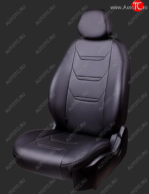 26 999 р. Чехлы для сидений Lord Autofashion Турин 2 (экокожа, спинка 60/40, 2 Г-образных подголовника)  Hyundai Creta  GS (2015-2021) дорестайлинг, рестайлинг (Черный, вставка черная/черная, строчка черная)  с доставкой в г. Кемерово