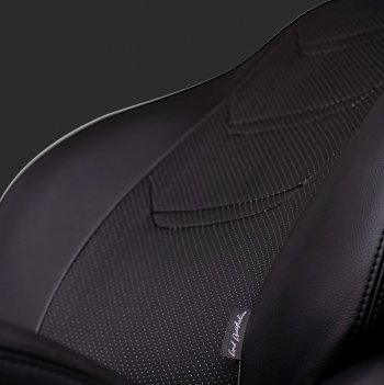 26 999 р. Чехлы для сидений Lord Autofashion Турин 2 (экокожа, спинка 60/40, 2 Г-образных подголовника)  Hyundai Creta  GS (2015-2021) дорестайлинг, рестайлинг (Черный, вставка черная/черная, строчка черная)  с доставкой в г. Кемерово. Увеличить фотографию 2