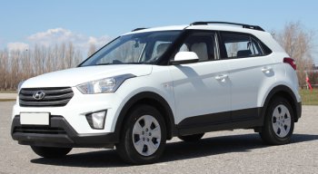 8 649 р. Комплект рейлингов АПС  Hyundai Creta  GS (2015-2021) дорестайлинг, рестайлинг (Черные, без поперечин)  с доставкой в г. Кемерово. Увеличить фотографию 8