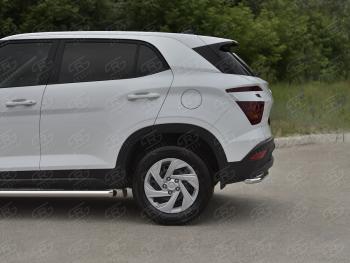 13 399 р. Защита заднего бампера (Ø42 мм, нержавейка) SLITKOFF  Hyundai Creta  SU (2020-2022) (полированная нержавейка)  с доставкой в г. Кемерово. Увеличить фотографию 3