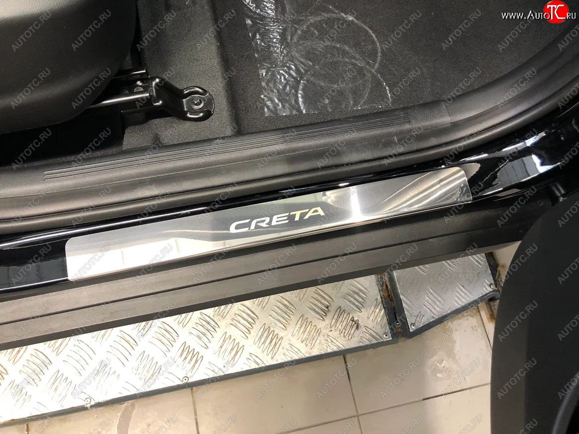 2 179 р. Накладки порожков салона INOX  Hyundai Creta  SU (2020-2022) (Нержавеющая сталь)  с доставкой в г. Кемерово