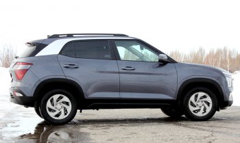 8 649 р. Комплект рейлингов АПС  Hyundai Creta  SU (2020-2022) (Черные, без поперечин)  с доставкой в г. Кемерово. Увеличить фотографию 6