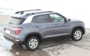 8 649 р. Комплект рейлингов АПС  Hyundai Creta  SU (2020-2022) (Черные, без поперечин)  с доставкой в г. Кемерово. Увеличить фотографию 5