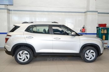 7 969 р. Рейлинги Petroil Tuning  Hyundai Creta  SU (2020-2022) (Серебристый муар)  с доставкой в г. Кемерово. Увеличить фотографию 4