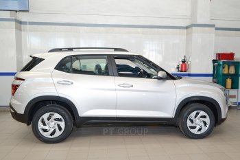 7 969 р. Рейлинги Petroil Tuning  Hyundai Creta  SU (2020-2022) (Черный муар)  с доставкой в г. Кемерово. Увеличить фотографию 5