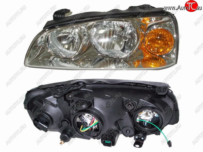 3 499 р. Левая передняя фара SAT (хром)  Hyundai Elantra  XD2 (2003-2010) рестайлинг седан  с доставкой в г. Кемерово