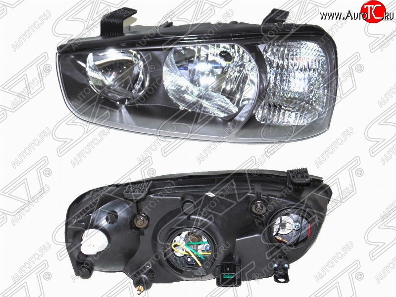 3 799 р. Фара левая передняя SAT Hyundai Elantra XD седан дорестайлинг (2000-2003) (черная)  с доставкой в г. Кемерово