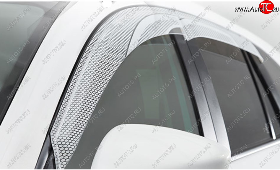 2 299 р. Дефлектора окон CA-Plastic  Hyundai Elantra  CN7 (2020-2023) (Серия Art белая)  с доставкой в г. Кемерово