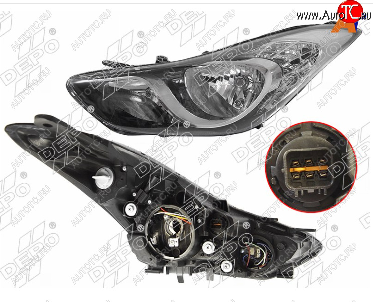 4 999 р. Левая передняя фара DEPO (под корректор) Hyundai Elantra MD дорестайлинг (2010-2013)  с доставкой в г. Кемерово