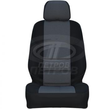 3 999 р. Чехлы ПЕТРОВ А10 (экокожа/жаккард, сплошная спинка)  Hyundai Getz  TB (2002-2005) хэтчбэк 5 дв. дорестайлинг (черный)  с доставкой в г. Кемерово. Увеличить фотографию 2