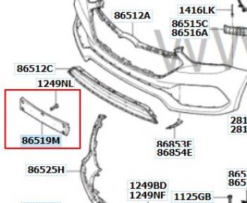 6 699 р. Подиум гос.номера HYUNDAI/KIA/MOBIS Hyundai Santa Fe DM рестайлинг (2015-2019)  с доставкой в г. Кемерово. Увеличить фотографию 2