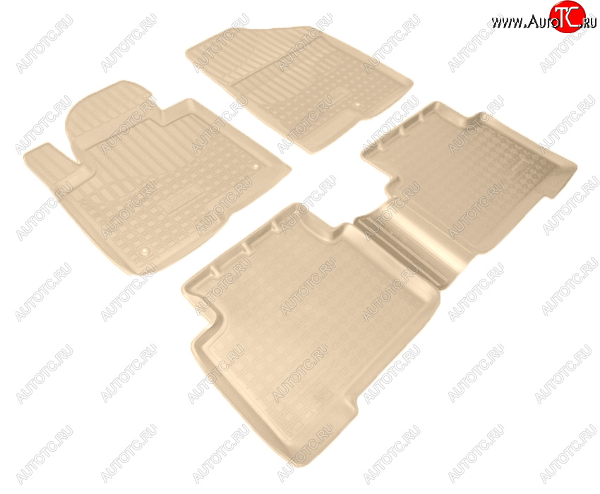 3 479 р. Коврики салона Norplast Unidec (5 мест)  Hyundai Santa Fe  DM (2012-2019) дорестайлинг, рестайлинг (Цвет: бежевый)  с доставкой в г. Кемерово