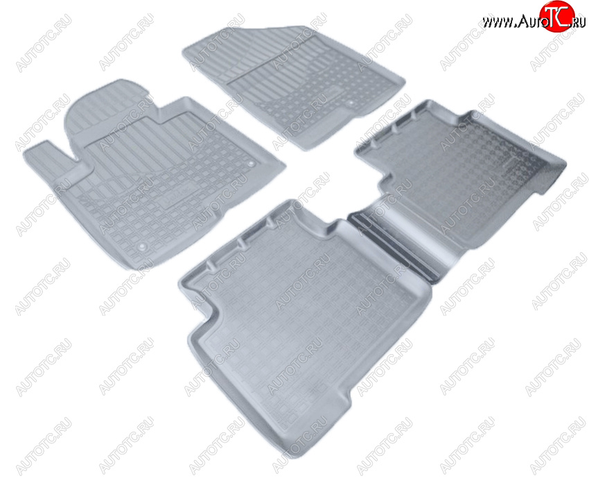 3 479 р. Коврики салона Norplast Unidec (5 мест)  Hyundai Santa Fe  DM (2012-2019) дорестайлинг, рестайлинг (Цвет: серый)  с доставкой в г. Кемерово