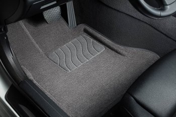 7 649 р. Текстильные коврики в салон SEINTEX 3D серые Hyundai Santa Fe DM рестайлинг (2015-2019)  с доставкой в г. Кемерово. Увеличить фотографию 3